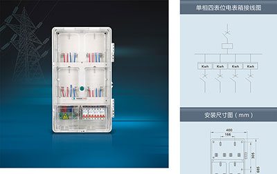 單相四表位電表箱(上下結構)產(chǎn)品型號及配置，南騰電表箱分享