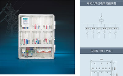 單相六表位電表箱(上下結構)產(chǎn)品型號及配置，南騰電表箱分享